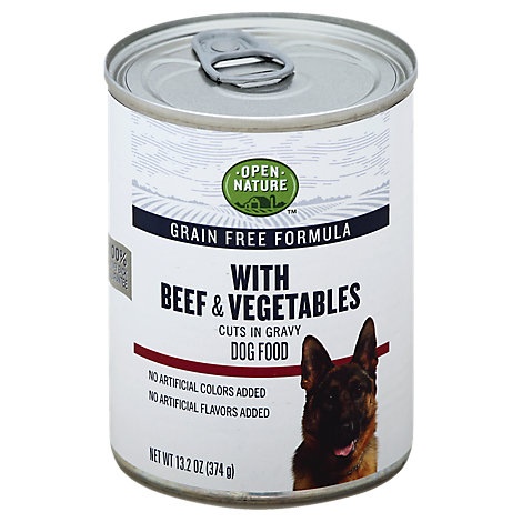 slide 1 of 1, Open Nature Dog Food Grain Free Cut Gravy Beef & Vegetables, 13.2 oz