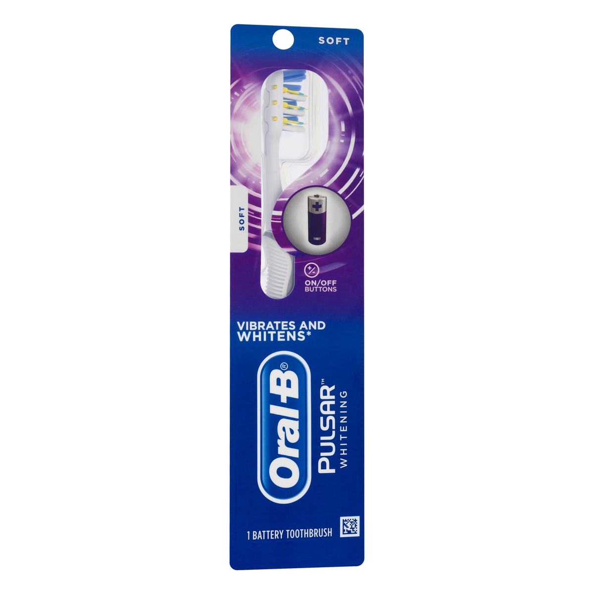 slide 2 of 8, Oral-B Pulsar Whitening Battery Powered Toothbrush, Soft, 1 Count, 1 ct