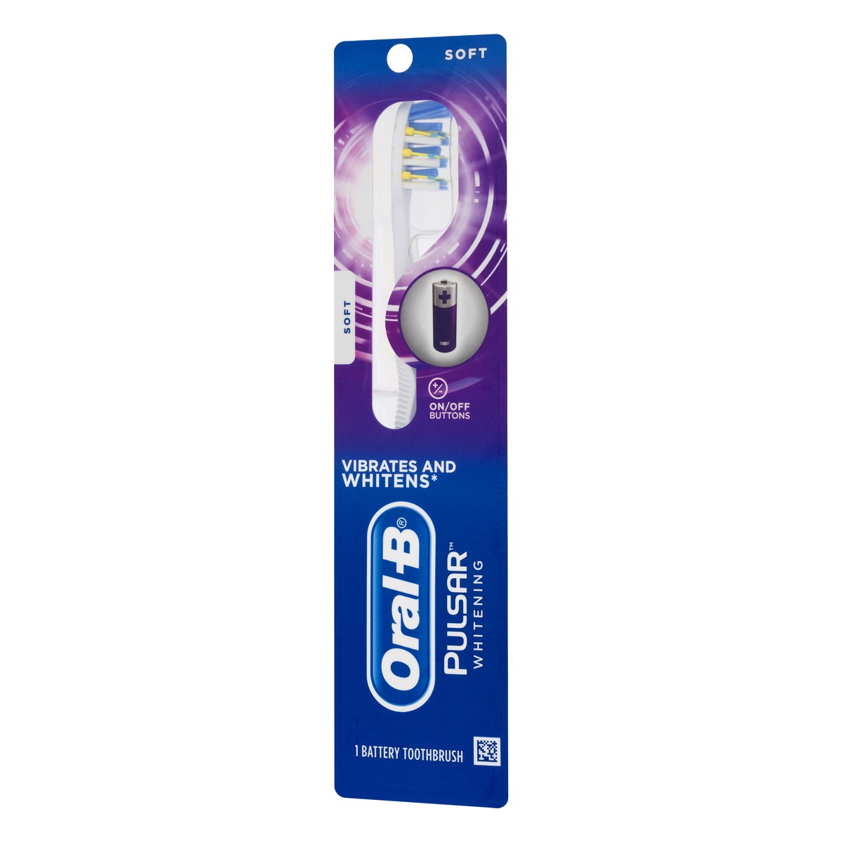 slide 3 of 8, Oral-B Pulsar Whitening Battery Powered Toothbrush, Soft, 1 Count, 1 ct