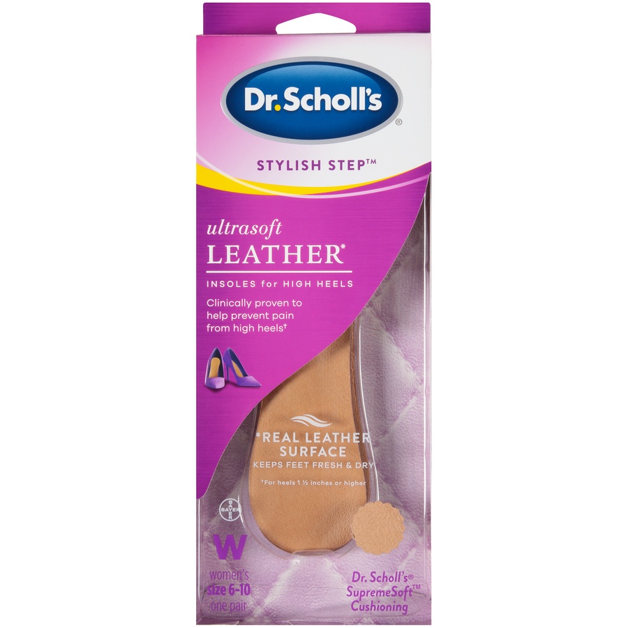 slide 1 of 2, Dr. Scholl's Women's Stylish Step Leather Insoles for High Heels, 1 ct