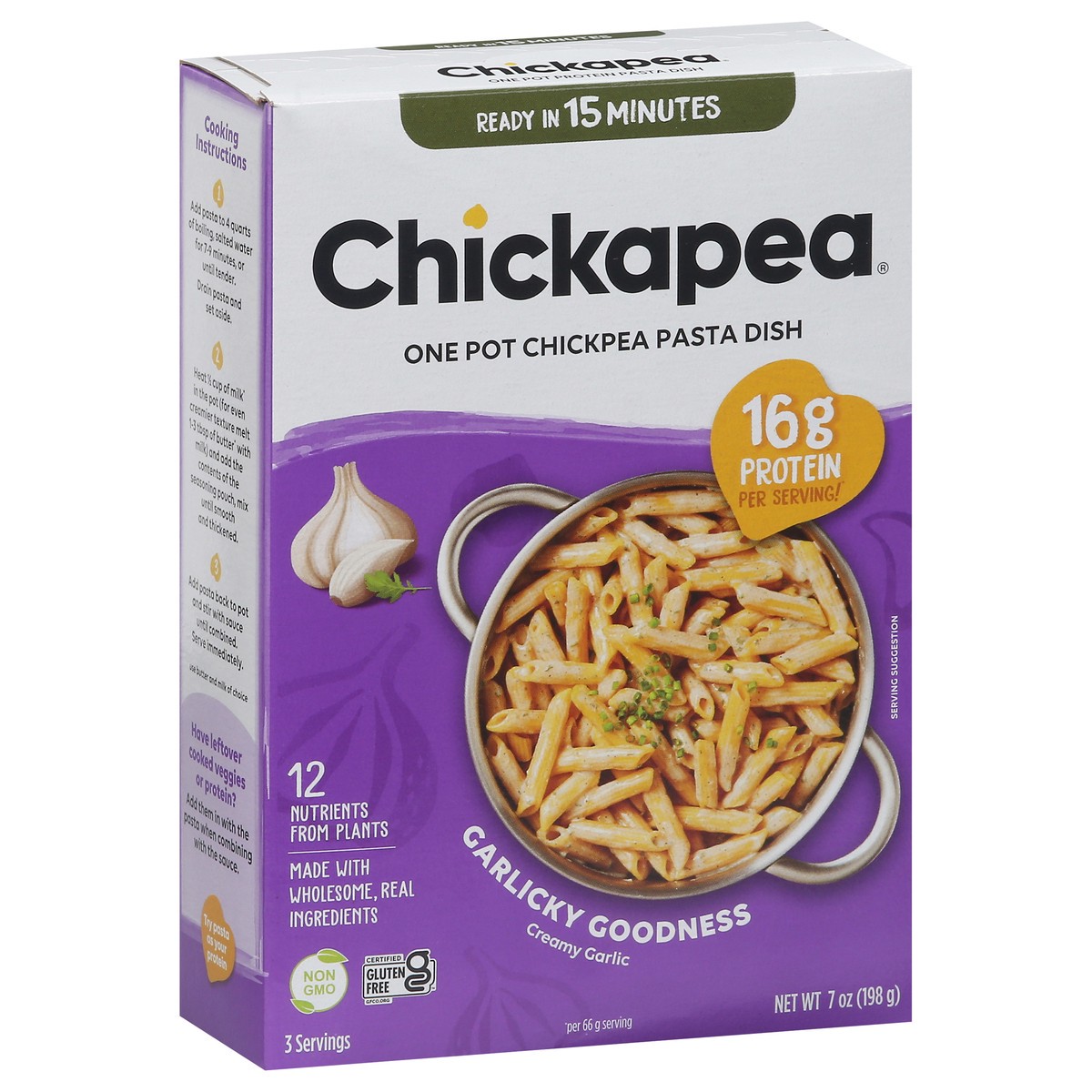slide 4 of 9, Chickapea Creamy Garlic Pasta Dish - 7 oz, 7 oz