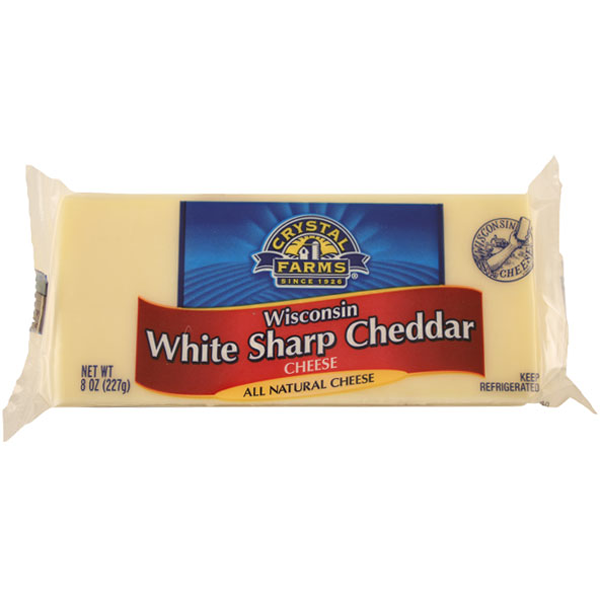 slide 1 of 1, Crystal Farms Sharp White Cheddar Cheese - Bar, 8 oz