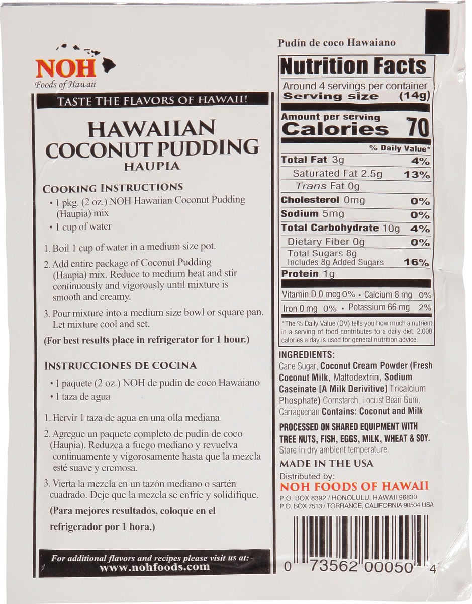 slide 6 of 13, NOH Hawaiian Coconut Pudding 2 oz, 2 oz