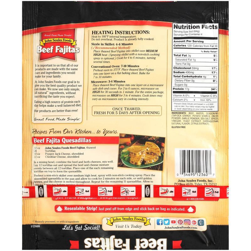 slide 4 of 4, John Soules Foods Steak Fajitas 12 oz, 12 oz