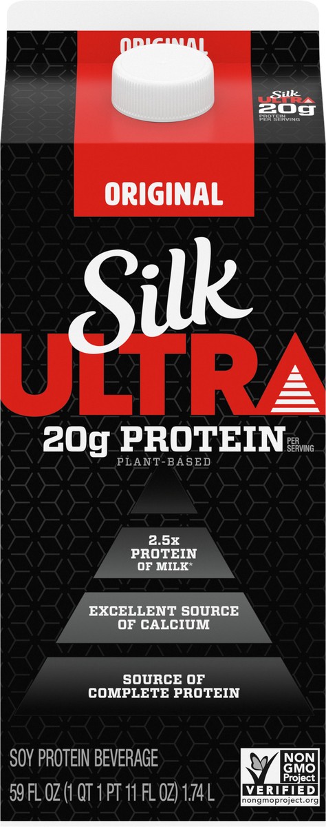 slide 5 of 14, Silk Ultra, 20G Complete Plant Based Protein Performance Drink, Original, 59oz., Dairy-Free, Non-GMO Project Verified, 59 fl oz