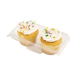 Iced 2ct White Cupcakes 4 oz