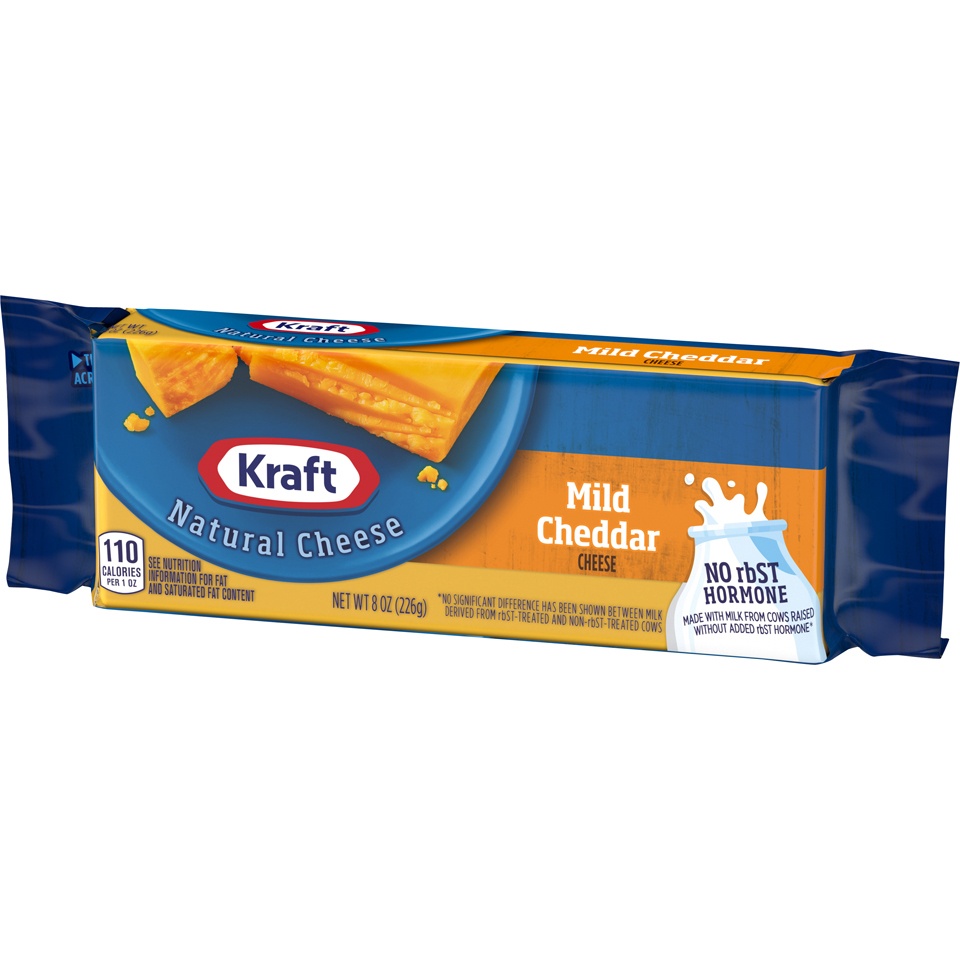 slide 3 of 8, Kraft Mild Cheddar Cheese, 8 oz