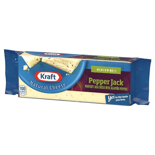 slide 16 of 17, Kraft Pepper Jack Medium Cheese, 8 oz Block, 8 oz