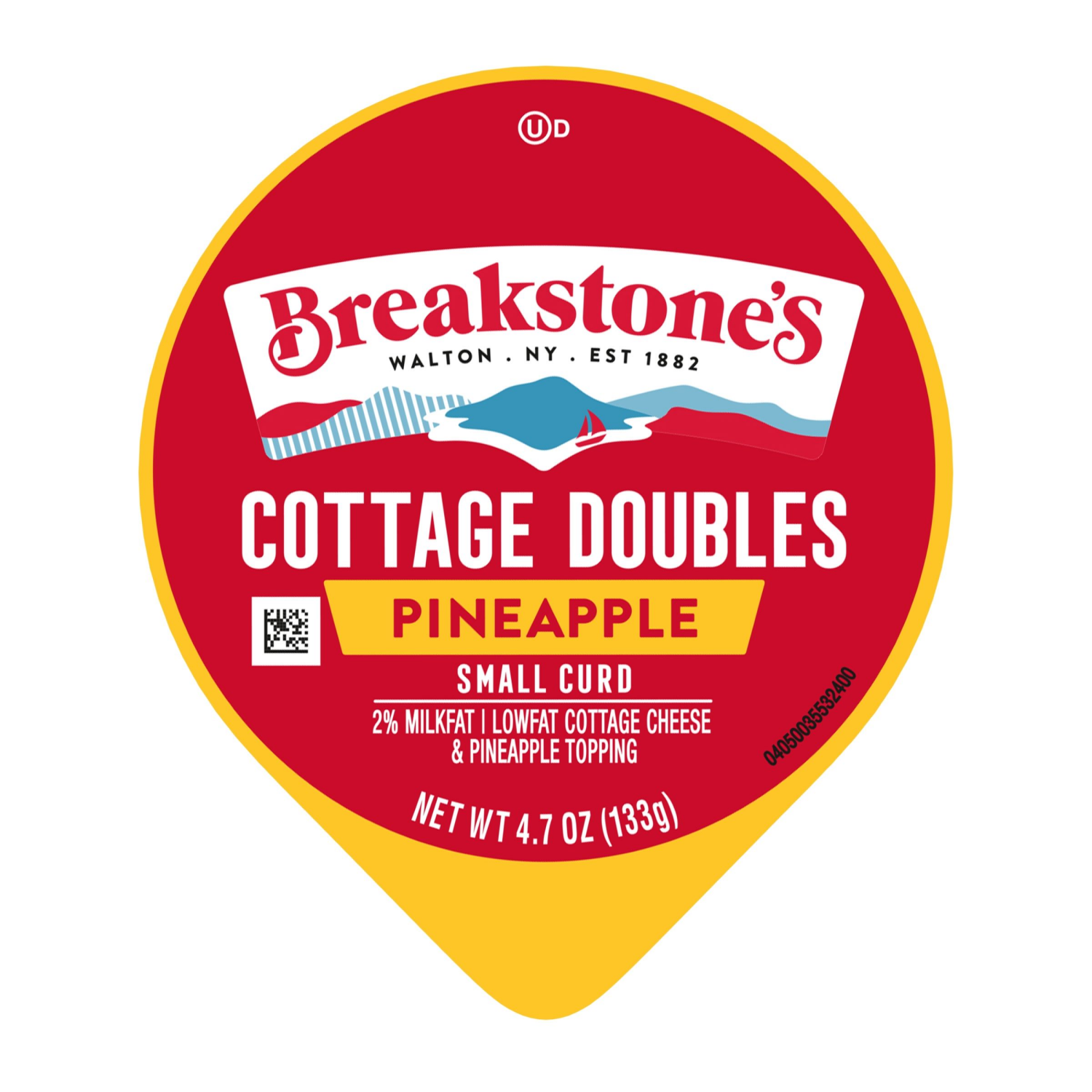 slide 4 of 4, Breakstone's Cottage Doubles, Lowfat, 2% Milkfat, Pineapple, Small Curd, 4.7 oz