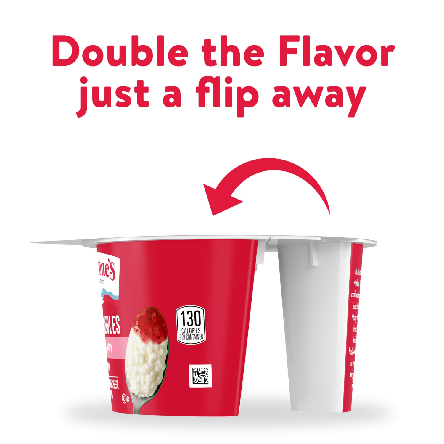 slide 3 of 4, Breakstone's Cottage Doubles, Lowfat, Small Curd, 2% Milkfat, Strawberry, 4.7 oz