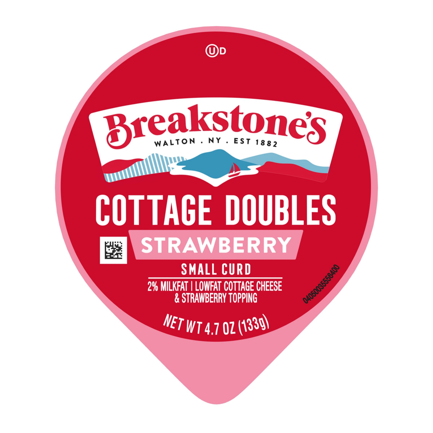 slide 4 of 4, Breakstone's Cottage Doubles, Lowfat, Small Curd, 2% Milkfat, Strawberry, 4.7 oz