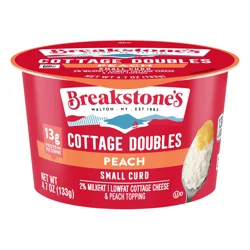 Breakstone's Cottage Double, Peach, Lowfat, 2% Milkfat, Small Curd