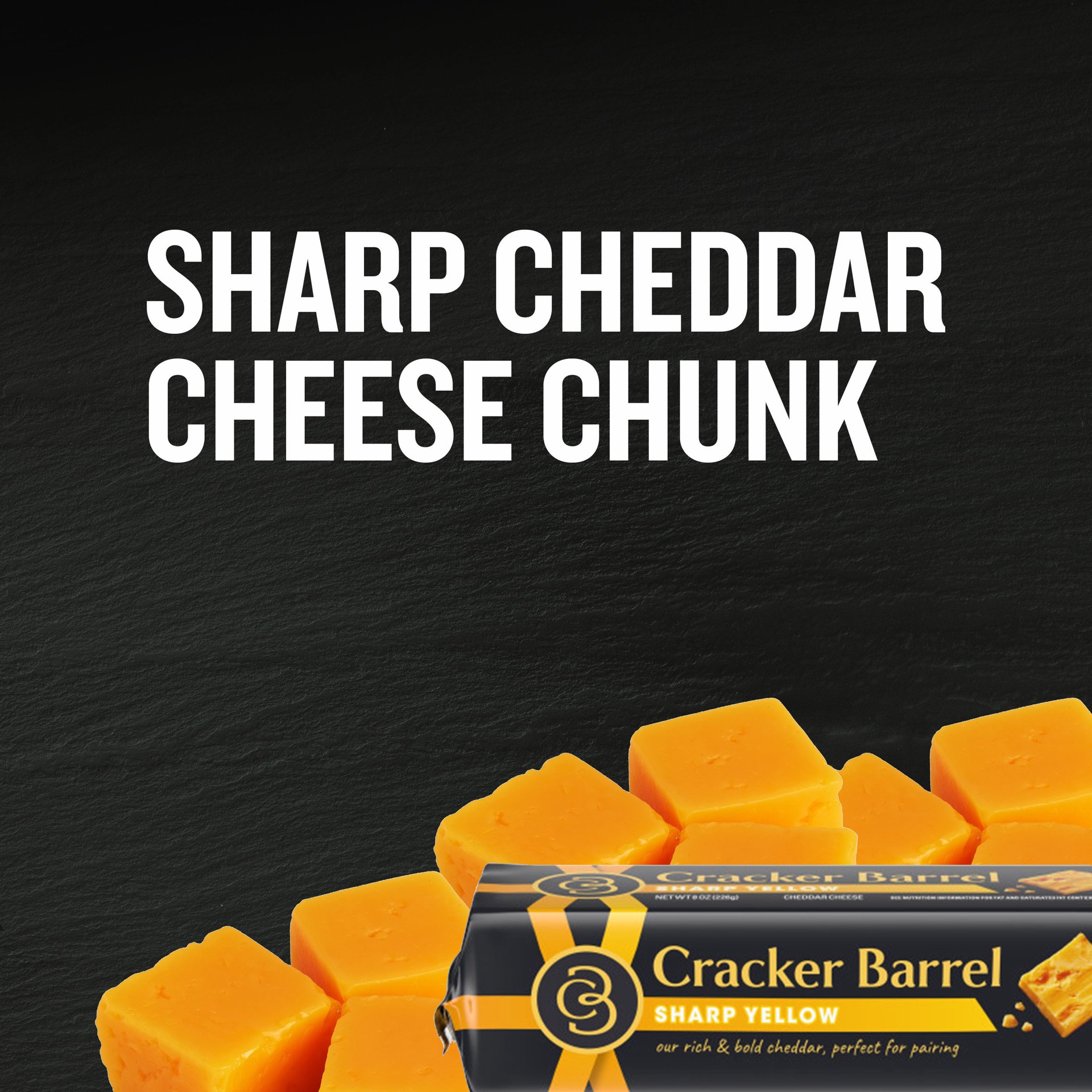 slide 9 of 9, Cracker Barrel Sharp Cheddar Cheese Chunk, 8 oz