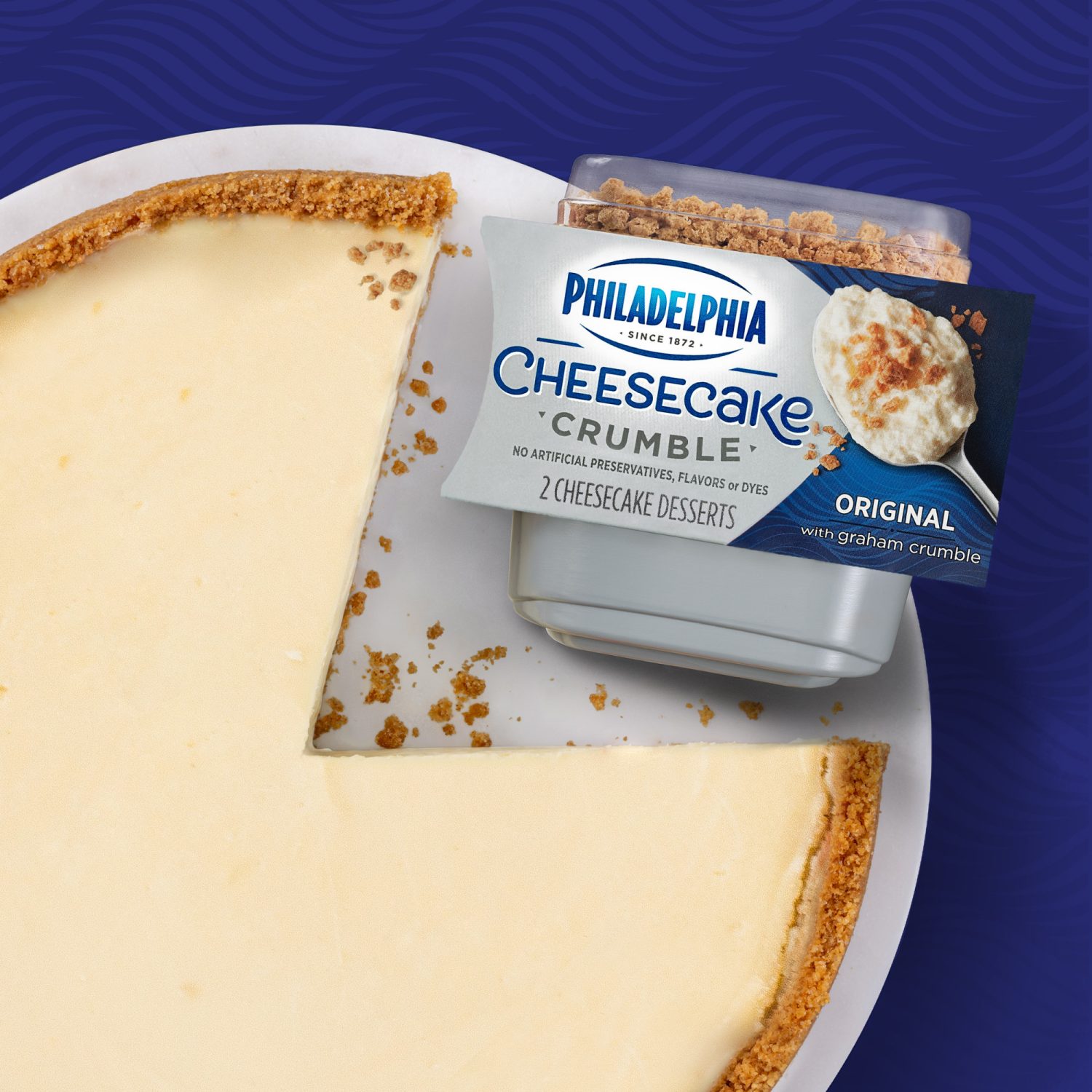 slide 8 of 8, Philadelphia Cheesecake Crumble Original Cheesecake Desserts with Graham Crumble, 2 ct Pack, 2 ct