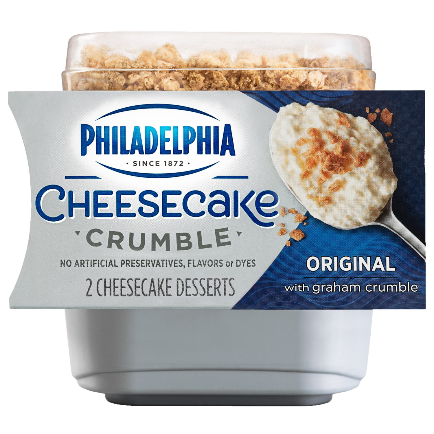 slide 1 of 8, Philadelphia Cheesecake Crumble Original Cheesecake Desserts with Graham Crumble, 2 ct Pack, 2 ct