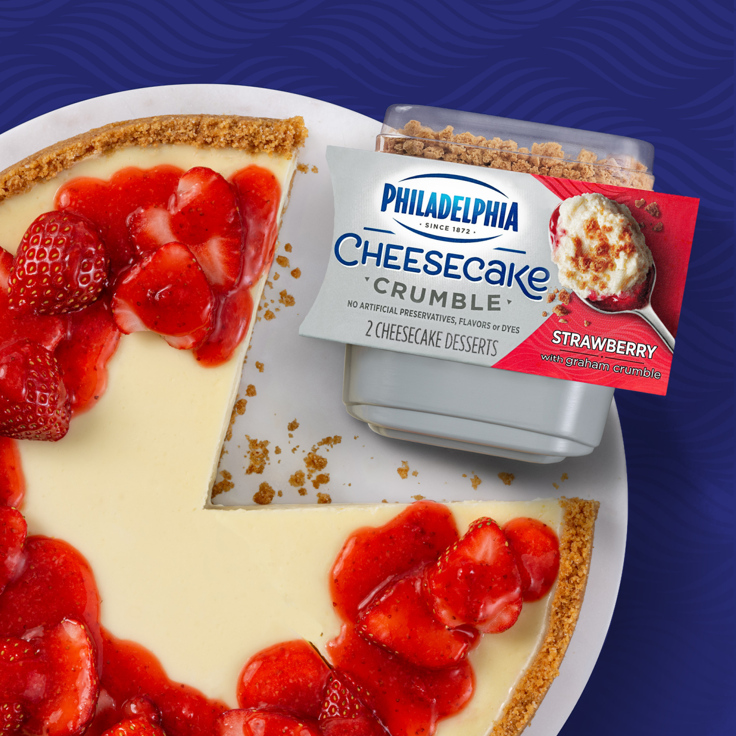 slide 8 of 8, Philadelphia Cheesecake Crumble Strawberry Cheesecake Desserts with Graham Crumble, 2 ct Pack, 2 ct