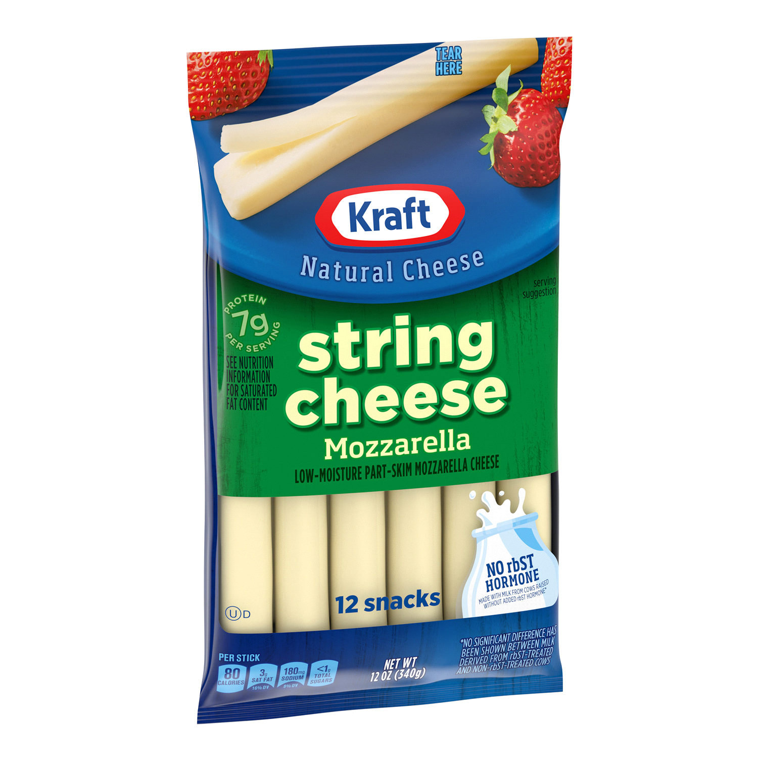 slide 4 of 4, Kraft String Cheese Mozzarella Cheese Snacks, 12 ct Sticks, 12 oz