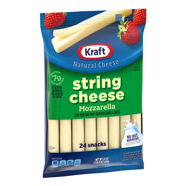 slide 9 of 21, Kraft String Cheese Mozzarella Cheese Snacks, 24 ct Sticks, 24 ct