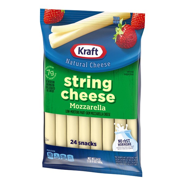 slide 6 of 21, Kraft String Cheese Mozzarella Cheese Snacks, 24 ct Sticks, 24 ct