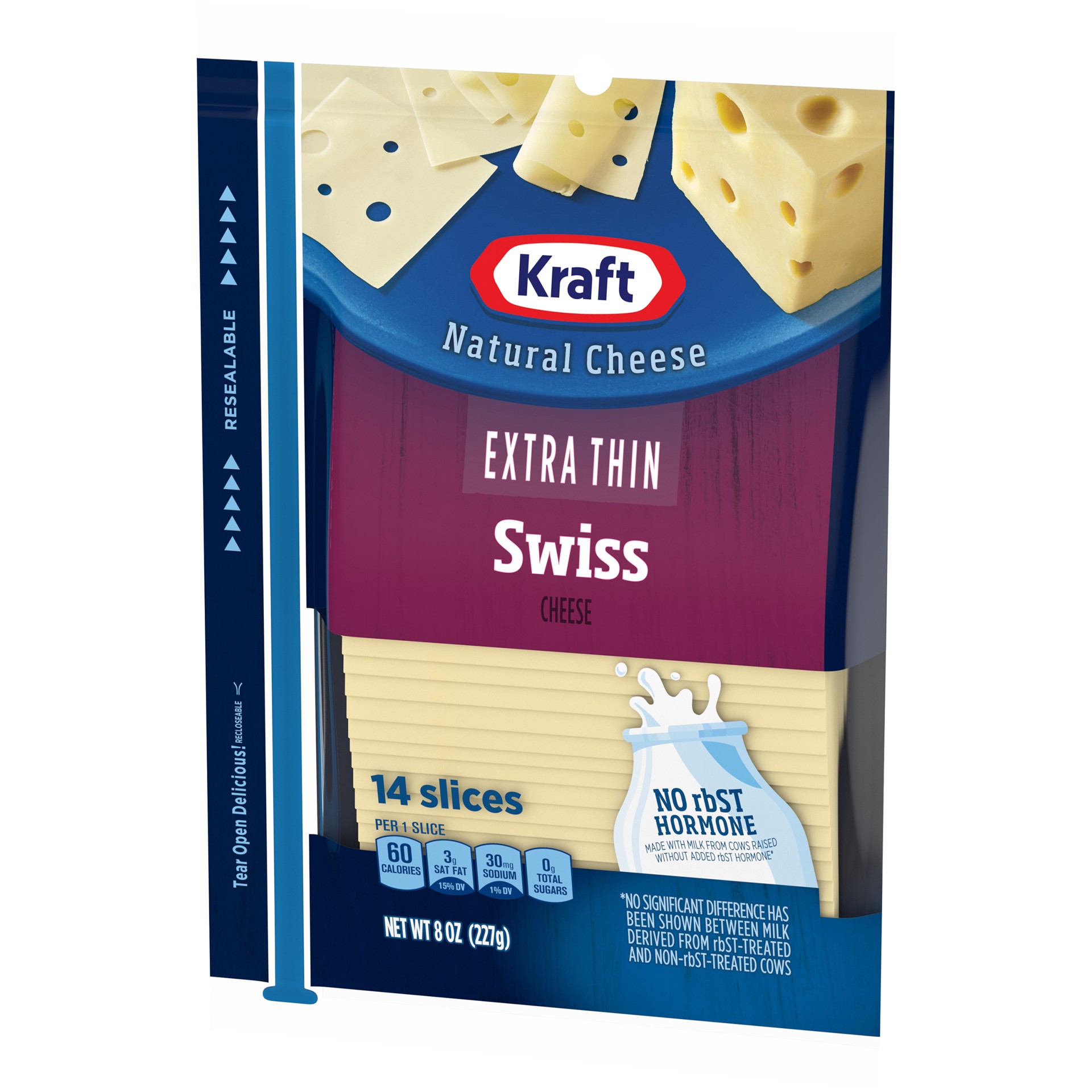 slide 4 of 6, Kraft Extra Thin Swiss Cheese Slices Pack, 14 ct; 8 oz