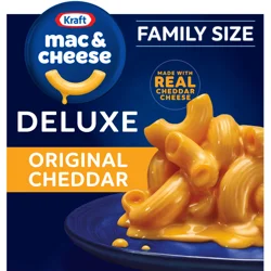 Kraft Deluxe Original Cheddar Mac & Cheese Macaroni and Cheese Dinner Family Size, 24 oz Box