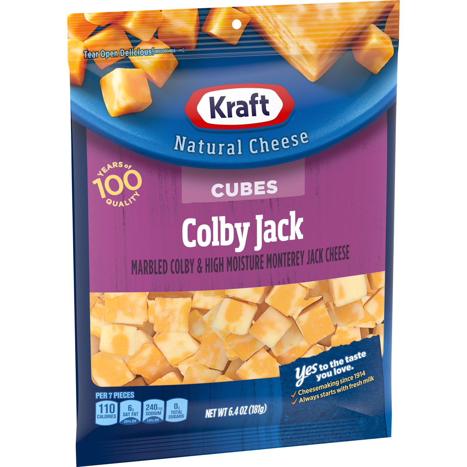 slide 2 of 2, Kraft Colby jack Cubes 6.4oz, 6.4 oz