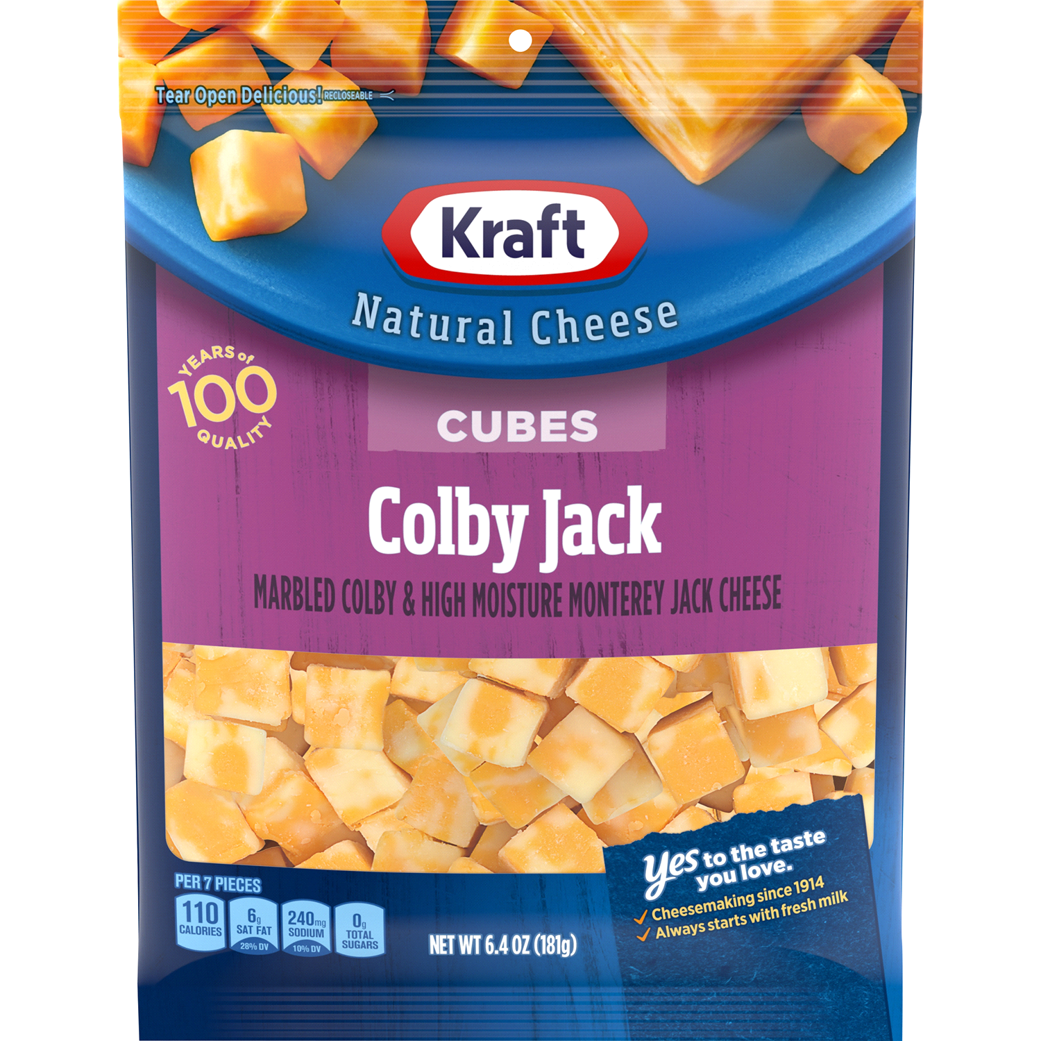 slide 1 of 2, Kraft Colby jack Cubes 6.4oz, 6.4 oz