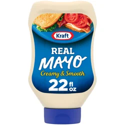 Kraft Real Mayo Creamy & Smooth Mayonnaise, 22 fl oz Bottle