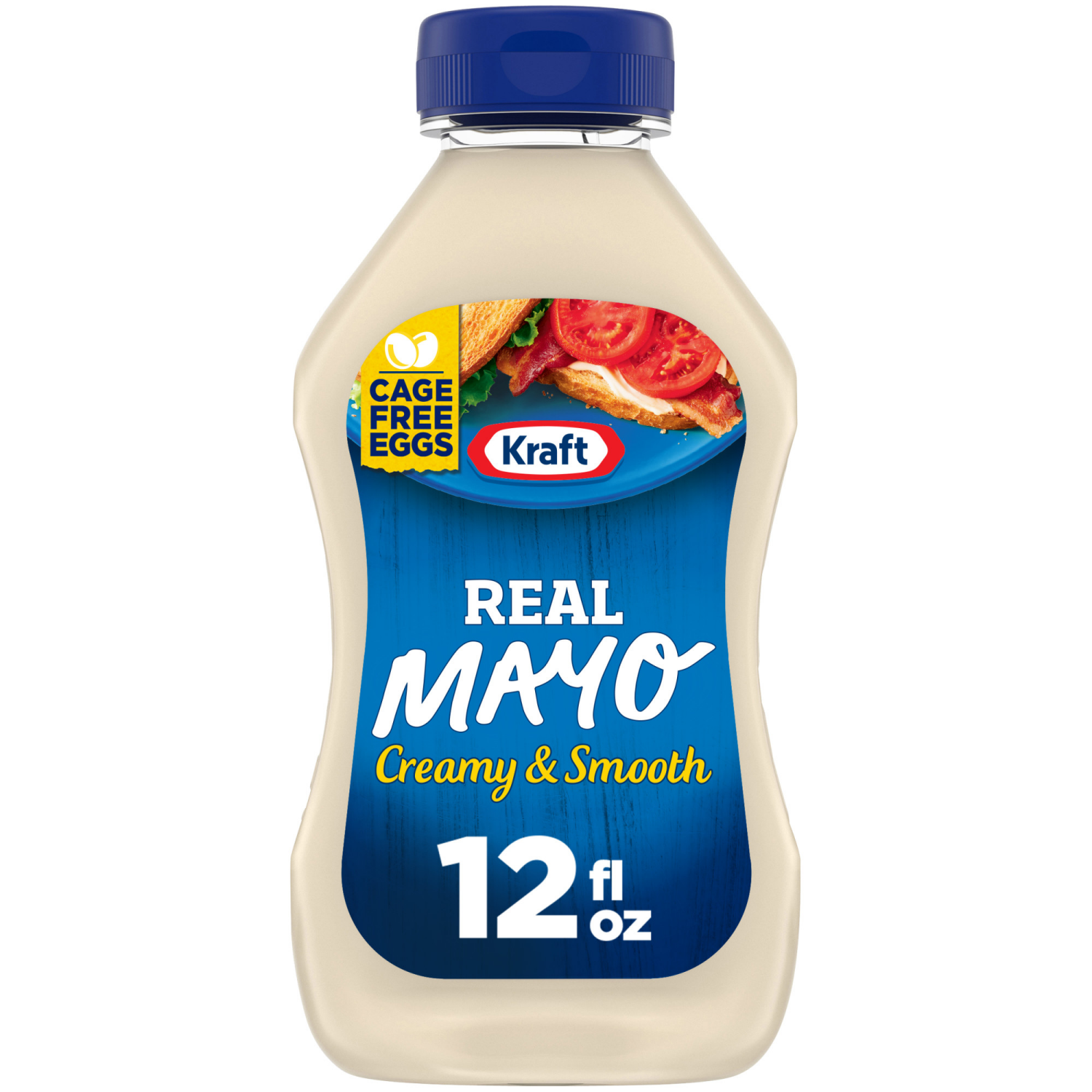 slide 1 of 8, Kraft Real Mayo Creamy & Smooth Mayonnaise, 12 fl oz Bottle, 12 fl oz