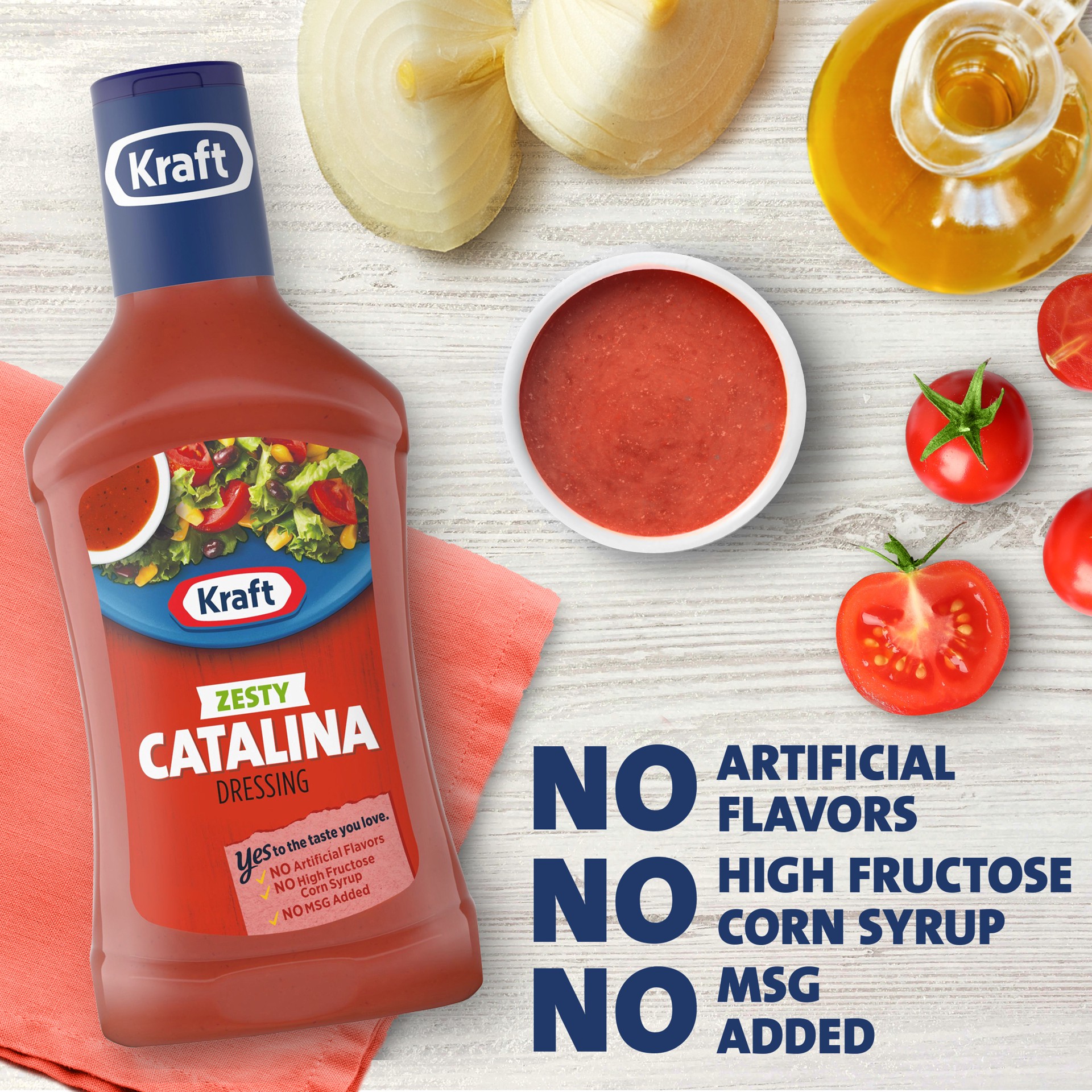 slide 11 of 12, Kraft Zesty Catalina Salad Dressing Bottle, 16 fl oz