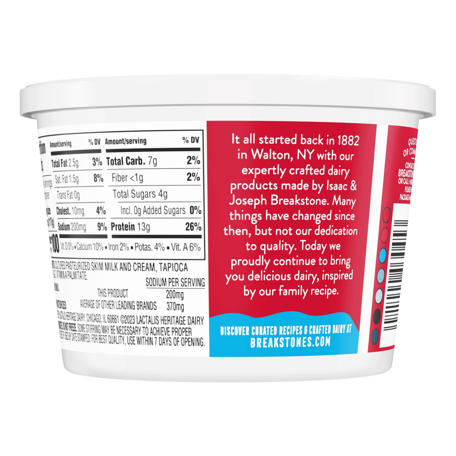 slide 2 of 5, Breakstone's 2% Milkfat Lowfat Small Curd Cottage Cheese, 16 oz