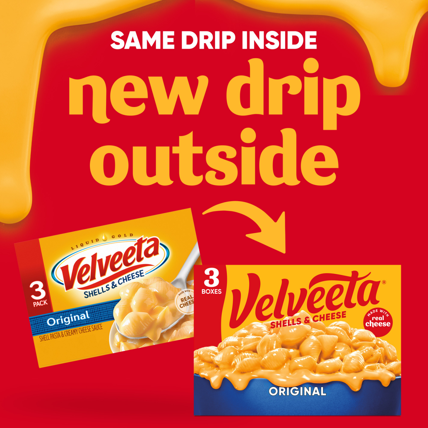 slide 6 of 8, Velveeta Shells & Cheese Original Shell Pasta & Cheese Sauce, 3 ct Pack, 12 oz Boxes, 3 ct