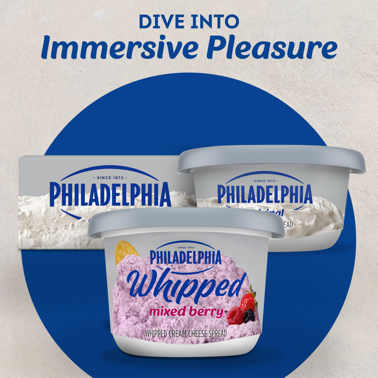 slide 2 of 8, Philadelphia Cream Cheese Spread, Mixed Berry, Whipped, 7.5 oz