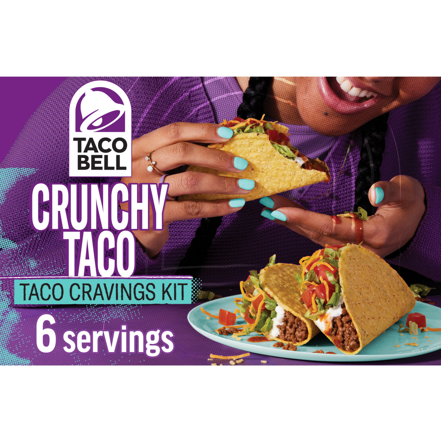 slide 1 of 8, Taco Bell Crunchy Taco Cravings Kit with 12 Crunchy Taco Shells, Taco Bell Mild Sauce & Seasoning, 8.85 oz Box, 8.85 oz