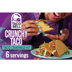Taco Bell Crunchy Taco Cravings Kit with 12 Crunchy Taco Shells, Taco Bell Mild Sauce & Seasoning, 8.85 oz Box