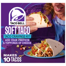 Taco Bell Soft Taco Cravings Kit with 10 Soft Tortillas, Taco Bell Mild Sauce & Seasoning- 14.8 oz