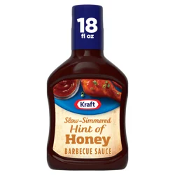 Kraft Hint of Honey Slow-Simmered Barbecue BBQ Sauce, 18 oz Bottle