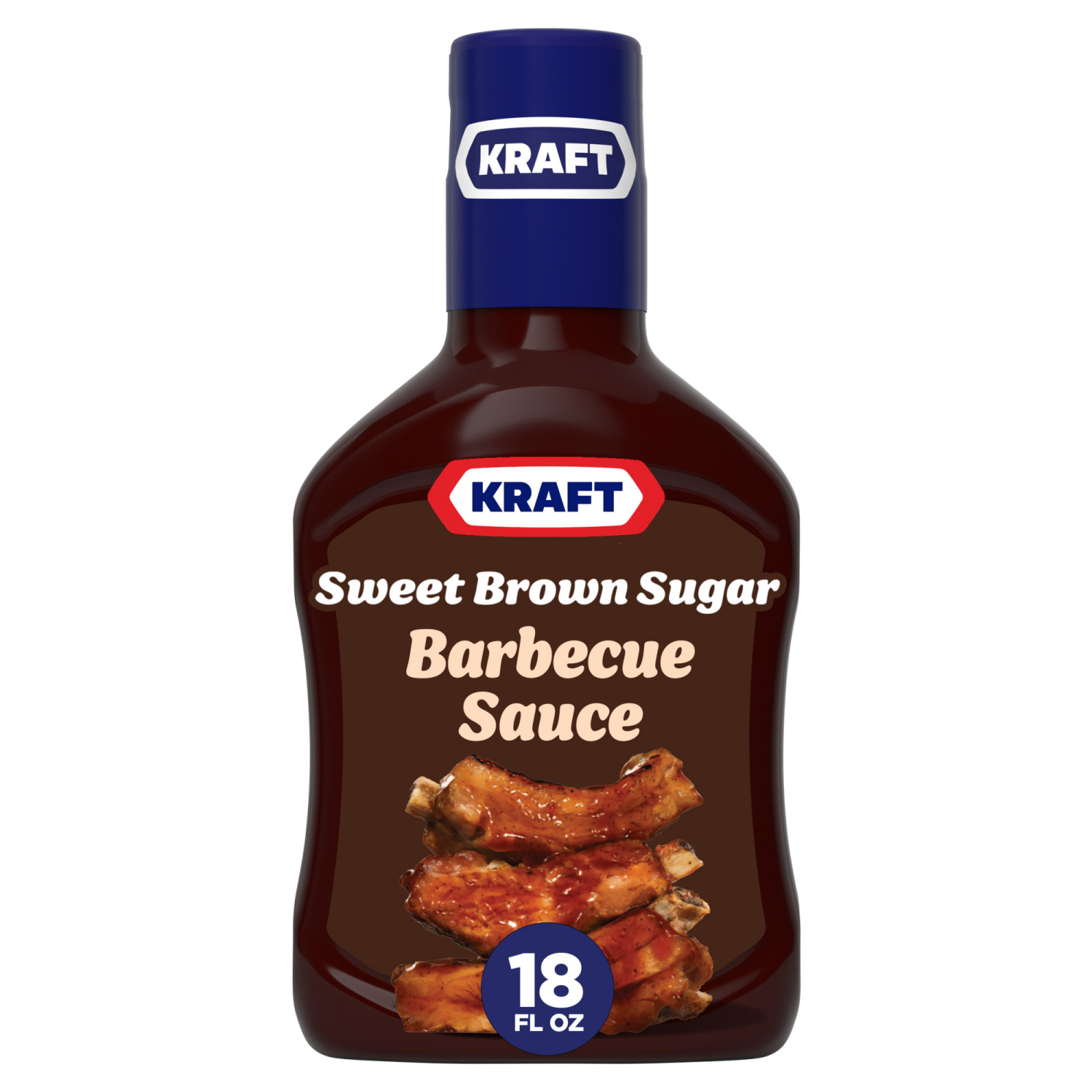 slide 1 of 5, Kraft Sweet Brown Sugar Slow-Simmered Barbecue BBQ Sauce, 18 oz Bottle, 18 oz
