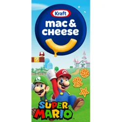 Kraft Mac and Cheese with Super Mario Power-Up Pasta Shapes, 1 Box, for Easy Dinner or Dinner Sides, Original Flavor, No Artificial Flavors, Preservatives or Dyes, 5.5 oz