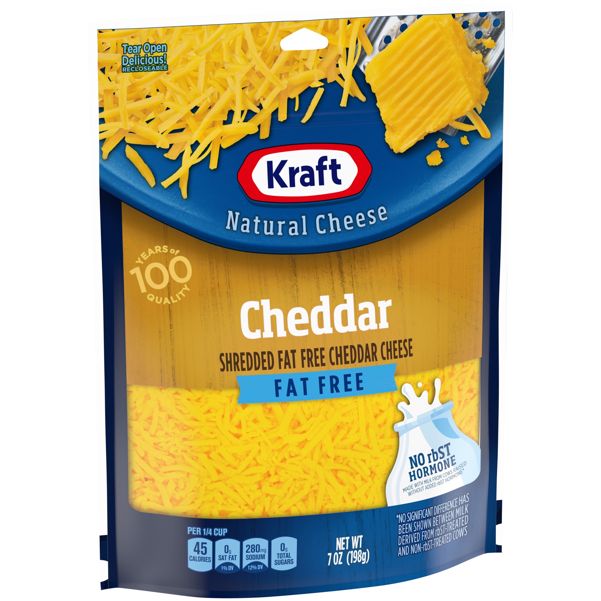 slide 3 of 10, Kraft Cheddar Fat Free Shredded Cheese, 7 oz