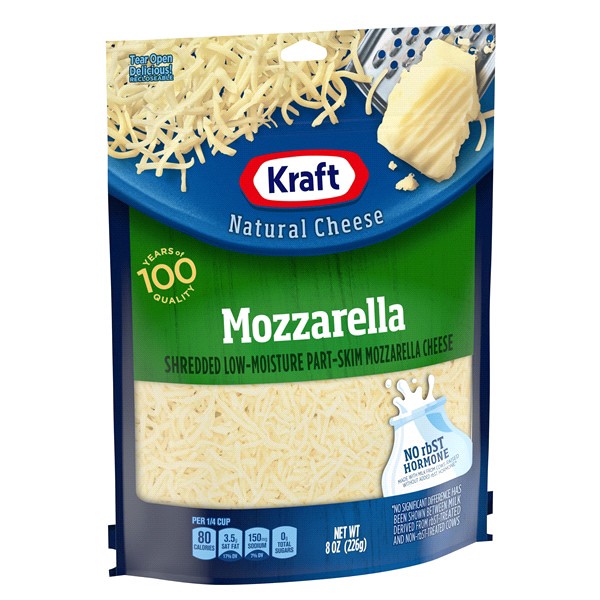 slide 19 of 29, Kraft Mozzarella Shredded Cheese, 8 oz Bag, 8 oz