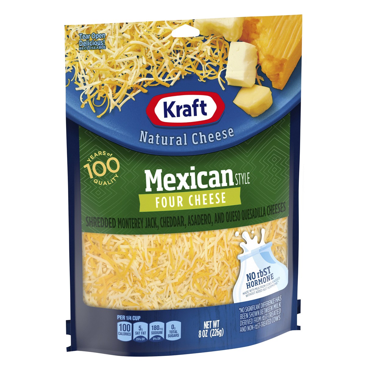 slide 22 of 29, Kraft Mexican Style Four Cheese Blend Shredded Cheese, 8 oz Bag, 8 oz