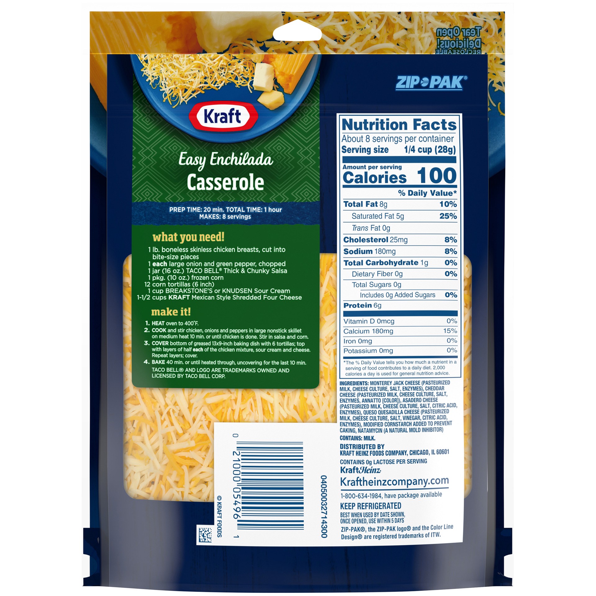 Kraft Mexican Style Four Cheese Blend Shredded Cheese 8 Oz | Shipt