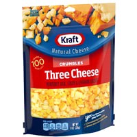 slide 4 of 13, Kraft Three Cheese Blend Cheese Crumbles, 8 oz Bag, 8 oz