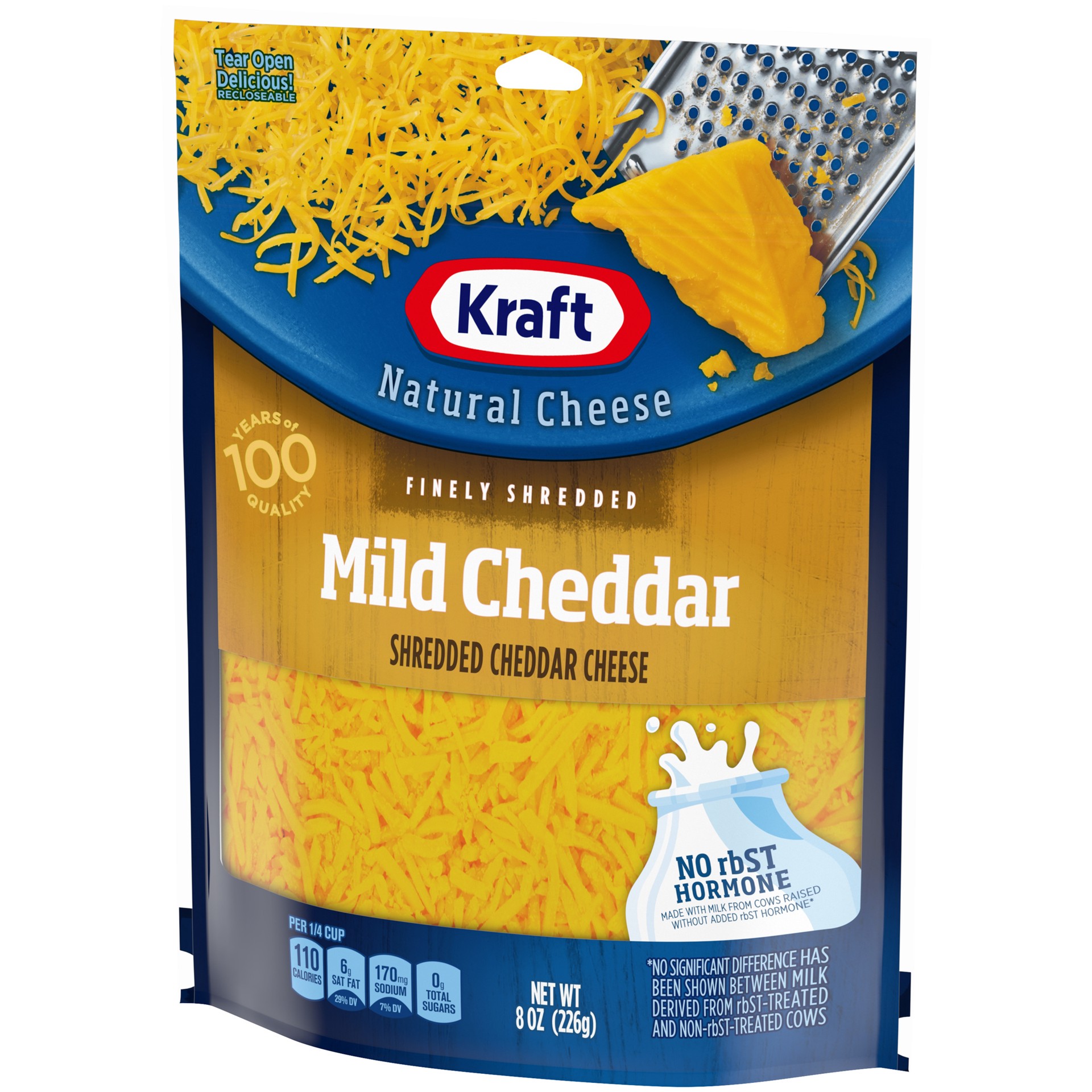 slide 3 of 8, Kraft Mild Cheddar Finely Shredded Cheese, 8 oz