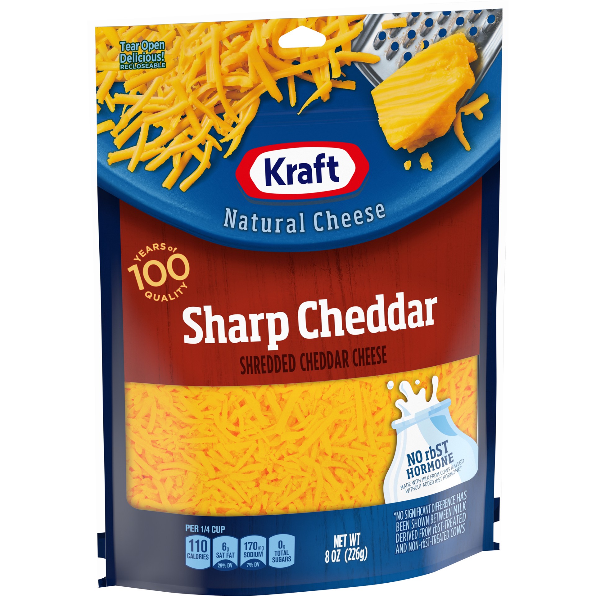 slide 2 of 6, Kraft Sharp Cheddar Shredded Cheese, 8 oz