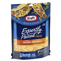 slide 5 of 13, Kraft Deliciously Paired Cheddar & Asadero Shredded Cheese with Taco Seasoning for Tacos, 8 oz Bag, 8 oz