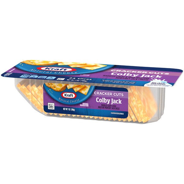 slide 6 of 17, Kraft Cracker Cuts Colby Jack Marbled Cheese Slices, 24 ct Tray, 24 ct