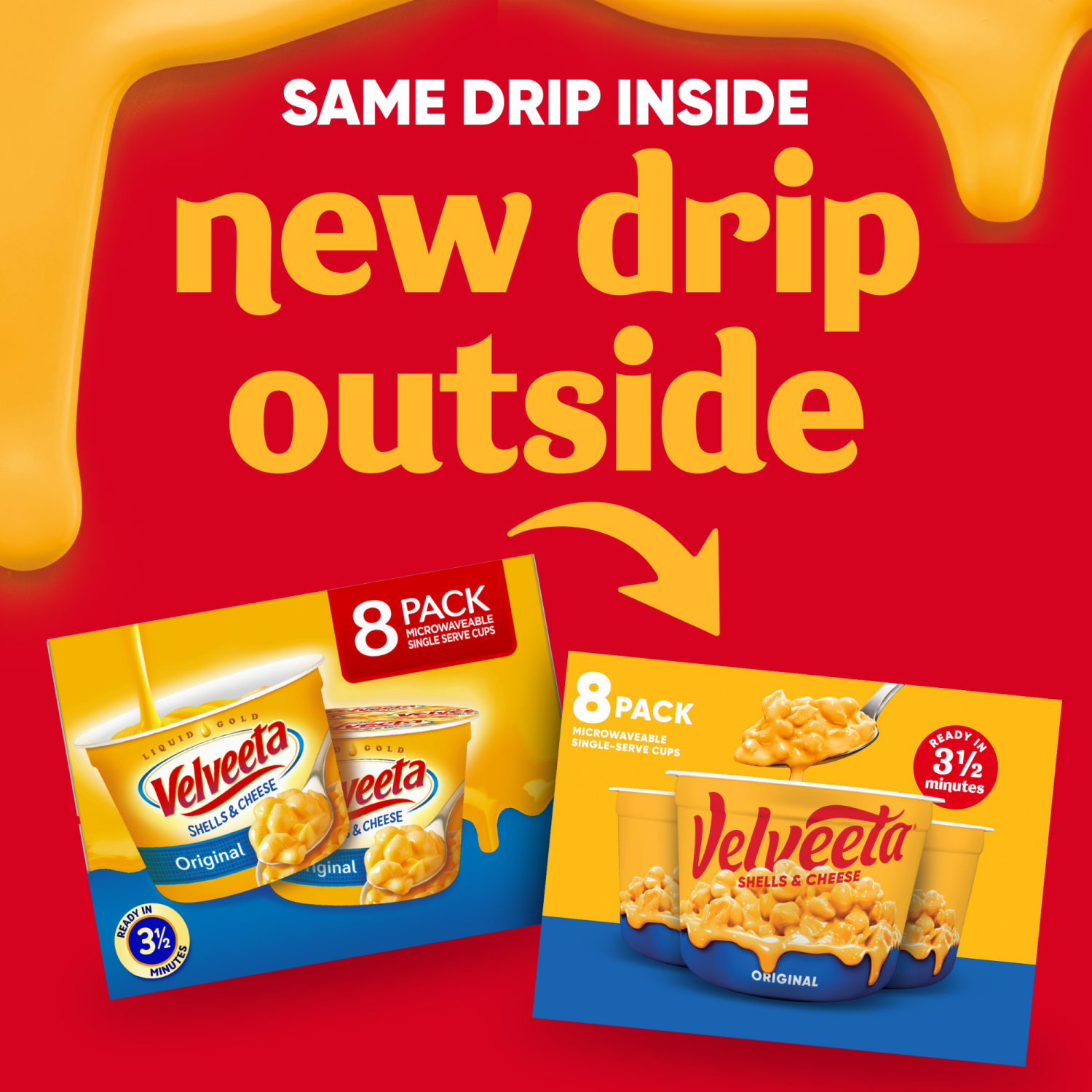 slide 6 of 8, Velveeta Shells & Cheese Original Microwaveable Shell Pasta & Cheese Sauce, 8 ct Box, 2.39 oz Cups, 8 ct