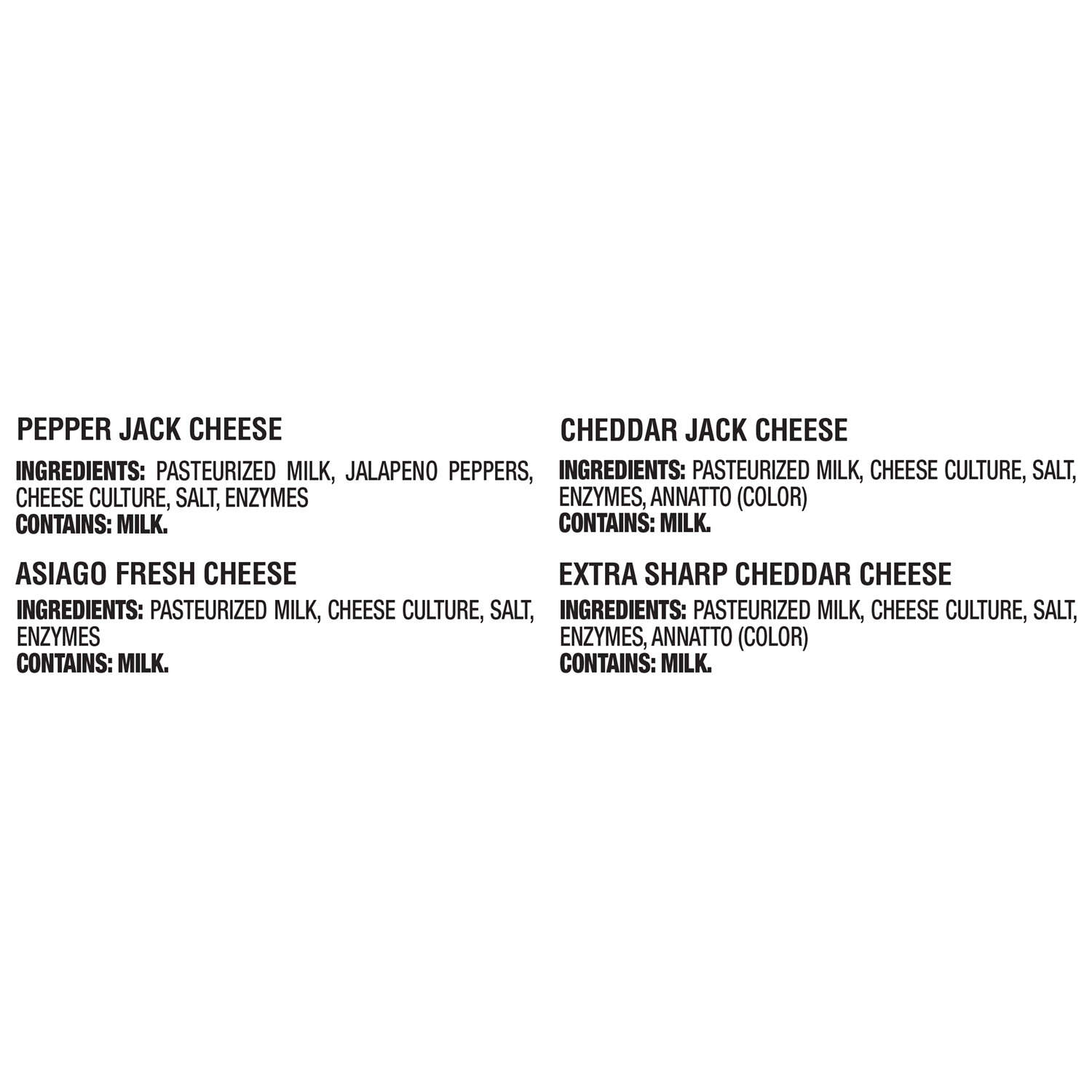 slide 3 of 4, Cracker Barrel Cracker Cuts Pepper Jack, Cheddar Jack, Asiago & Extra Sharp Cheddar Cheese Slice Variety Pack, 48 ct Tray, 48 ct
